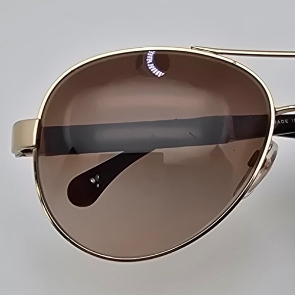 Chanel 4195-Q c. 395/3B Gold Quilted Leather Frame Brown Lens Aviator Sunglasses main image 4